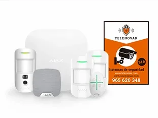 Kit de alarma Ajax con central, detector con cámara, dos detectores de movimiento, mando y sirena interior